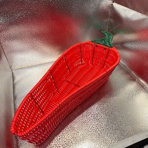 Chili Pepper Chip Wicker Basket 18inch long